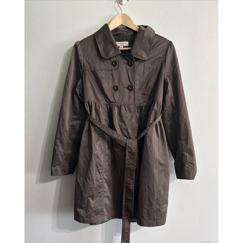 Liz Lange For Target Maternity Trench Rain Coat Green Womens Medium